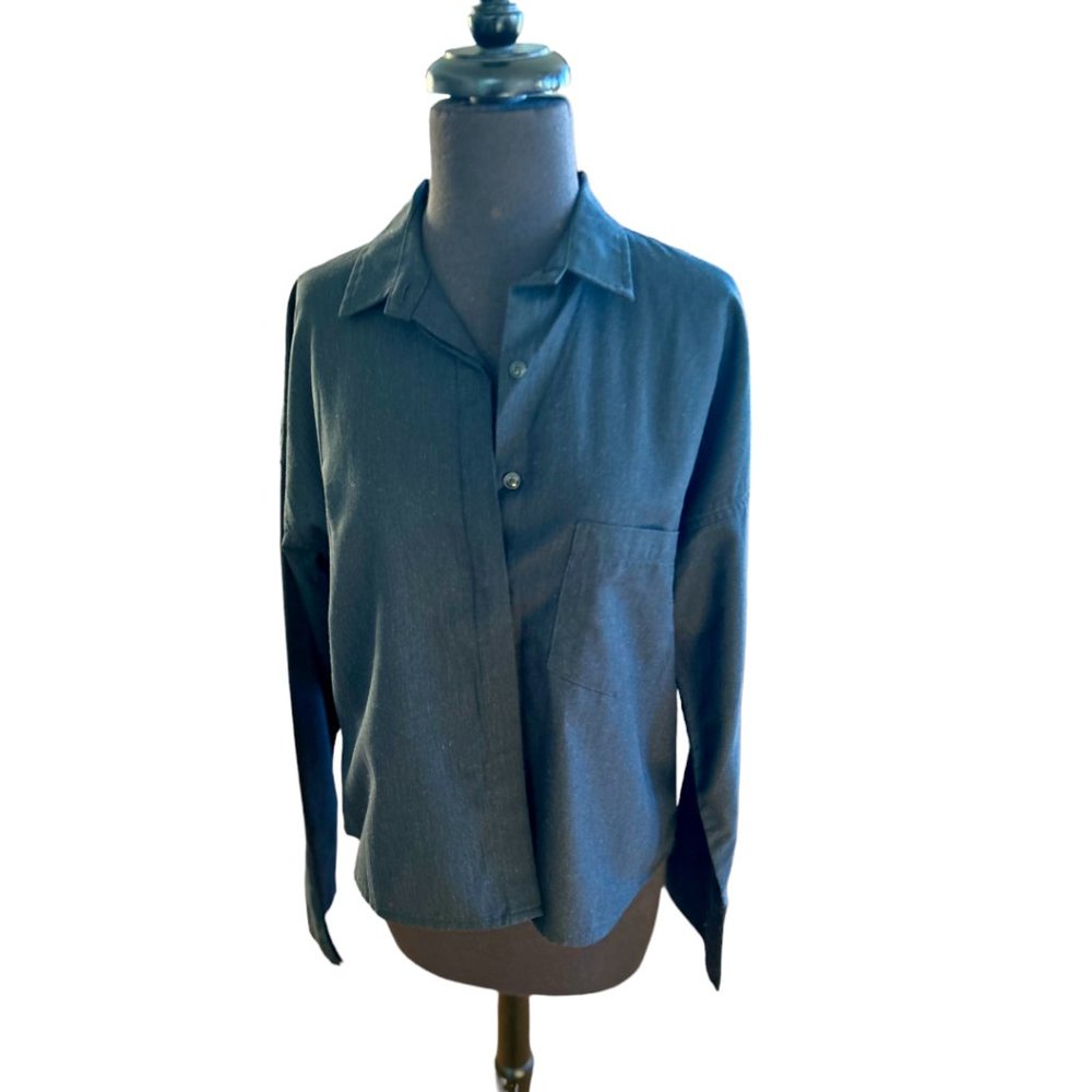 NWOT Strom 100% Cotton Charcoal blouse Size S